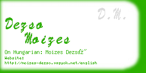 dezso moizes business card